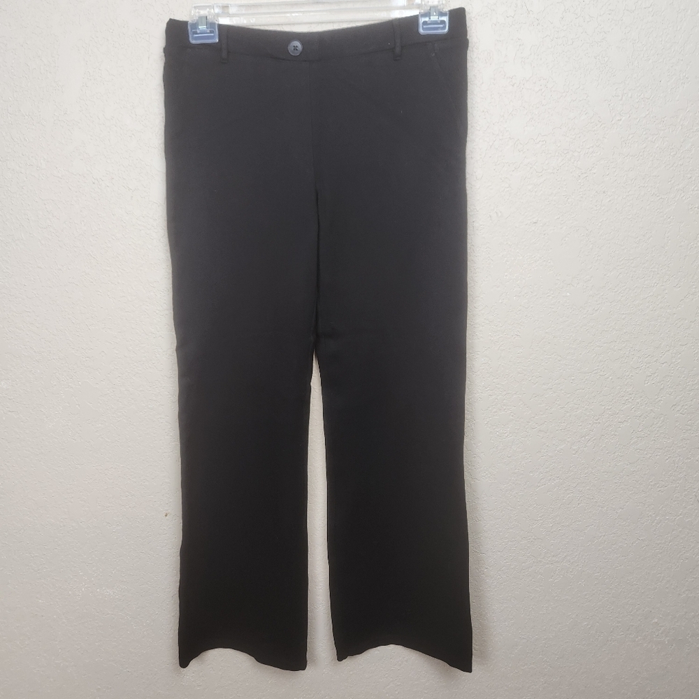 Betabrand Black Flared Pull On Knit Pants Large (7566)